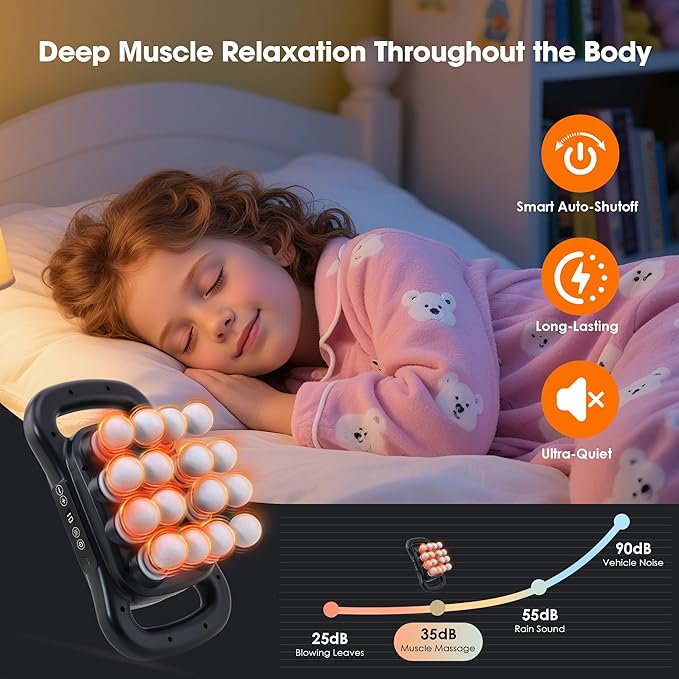 16 Head Massage Gun Set Deep Tissue Percussion Massager 2600mAh Electric Massage Tools with 9 Styles &amp Levels Black