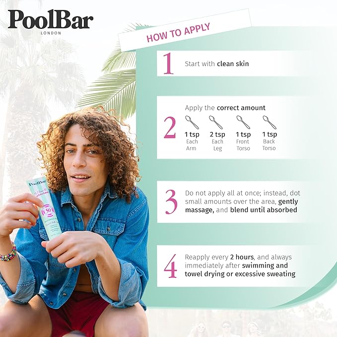 PoolBar SPF 50 Hydrating Mineral Body Sunscreen Cream for Women and Men Skin Care - Coconut Vanilla Scent Sun Care Vegan and Water Resistant Broad Spectrum Sunscreen 130 ml (4.3 Fl. Oz) (Pack of 3)
