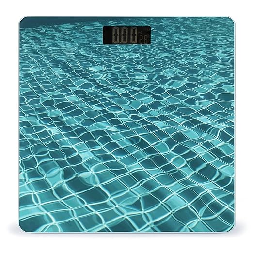 Swimming Pool Water Scale for Body Weight Anti-Slip Digital Bathroom Scale Sturdy Toughened Glass Weighing Scales High Precision Safe Rounded Corners Smart Scales