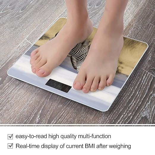 Zebras on South Africa Bathroom Scale for Body Weight with High Precision Large LCD Backlight Display Digital Weighing Scale with BMI Capacity Up to 180kg