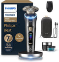 Philips Norelco Shaver i9000 Prestige Ultra Wet &amp Dry Electric Shaver Dark Slate SenseIQ Pro Technology Triple Lift &amp Cut System 360 Rotating NanoTech Precision Blades Quick Clean Pod X
