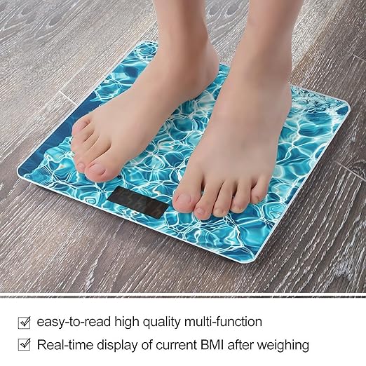 Swimming Pool Water Bathroom Scale for Body Weight LCD Display Digital Bathroom Scale Tempered Glass Bathroom Weight Scales Fashion Smart Scales for Home Bedroom 400 Lb