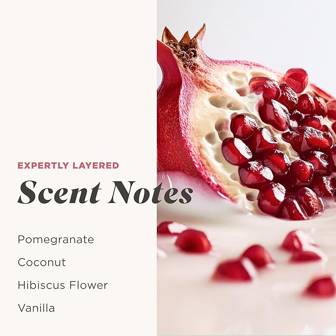 Caress Tahitian Pomegranate &amp Coconut Milk Exfoliating Scrub Body Wash with Hyaluronic Acid &amp Vitamin B3 for Moisturized Silky Soft Skin Long-Lasting Fragrance 20 fl oz (4 Pack)