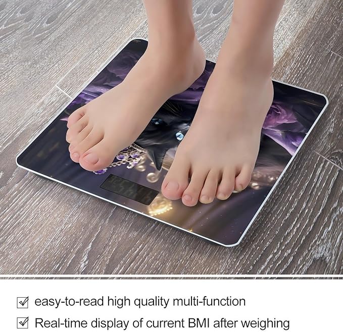 Purple Rose and Cat Electronic Scale for Body Weight Digital LCD Bathroom Scale Weighing Scale style