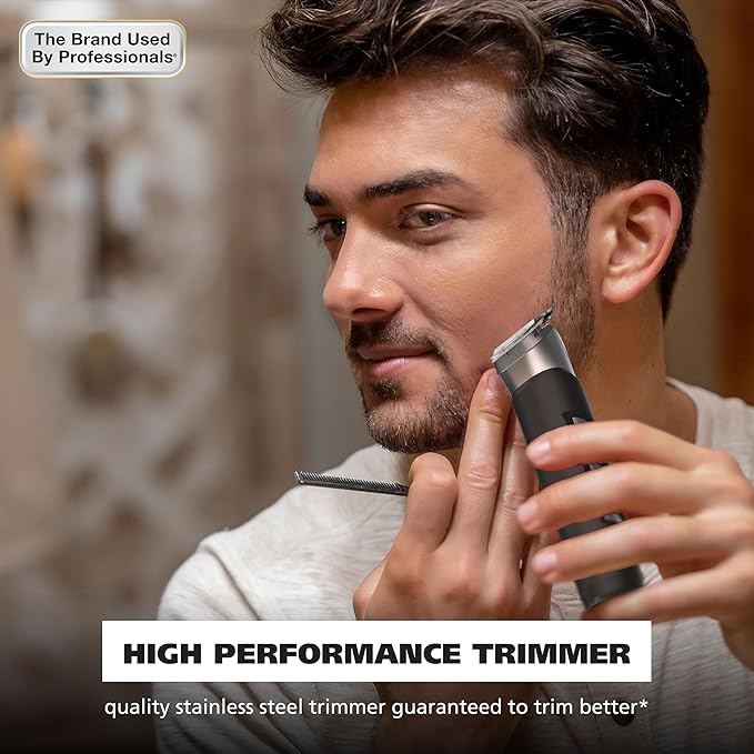 Wahl USA Pro Series Forever BladeTM Stainless Steel Cordless Rechargeable Beard Trimmer for Men with No Slip Grip &amp USB Charge – Model 3026017
