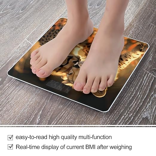 Cheetah Love Digital Bathroom Scale for Body Weight Weighing Scale with Backlit LCD Display High Precision Measurements &amp Measures Weight Up to 180kg