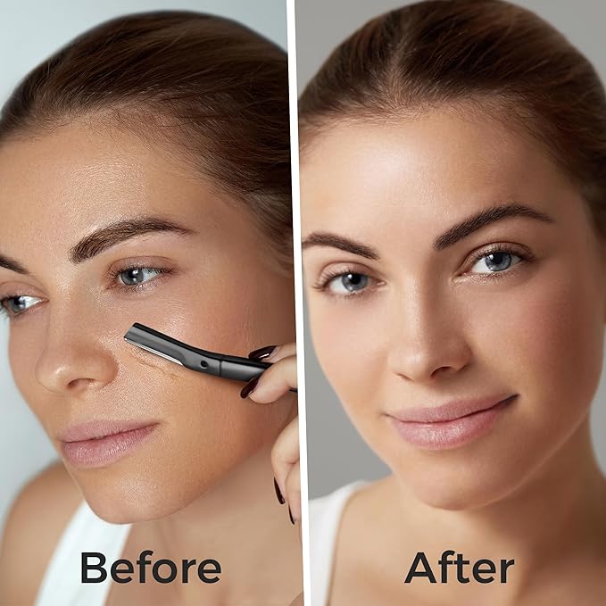Black Dermaplaning Razor and 10pcs Wide Blade Refills and 10pcs Micro Blade Refills