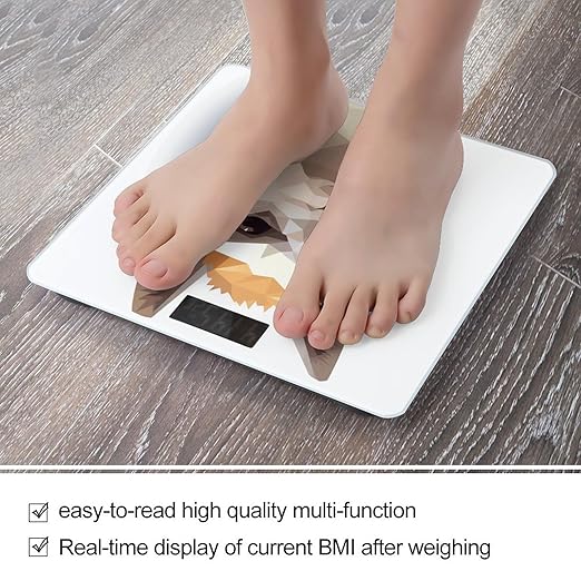 Alpaca Avatar Weight Scale Digital Electronic Scales Bathroom Scale Larg LCD Backlight Display High Precisio MeasurementsTempered Glass