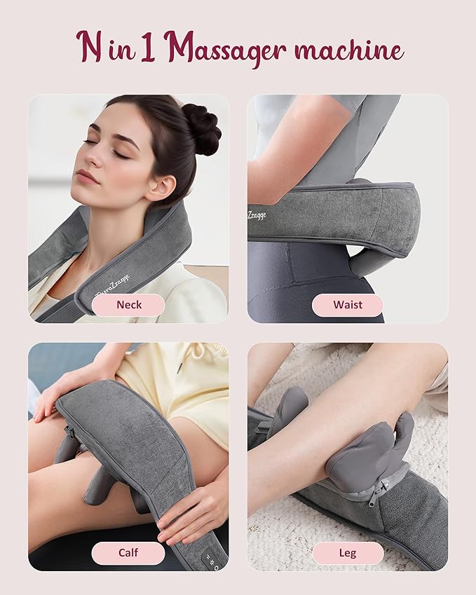 Cordless Neck Massager with Heat - FSA Eligible HSA Neck Shoulder Massager for Pain Relief Deep Tissue6D Deep Kneading Shiatsu Back Massage Gifts for Fathers Men Women