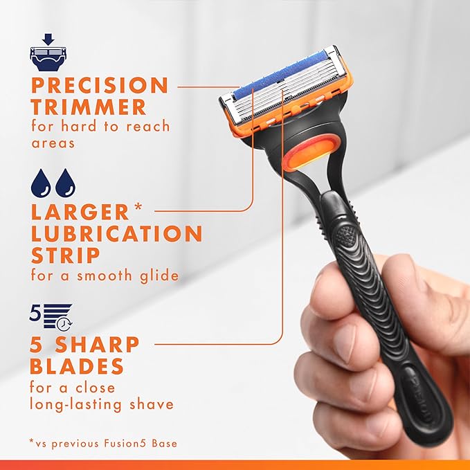 Gillette Fusion5 Mens Razor Blade Refills 12 Count Lubrastrip for a More Comfortable Shave