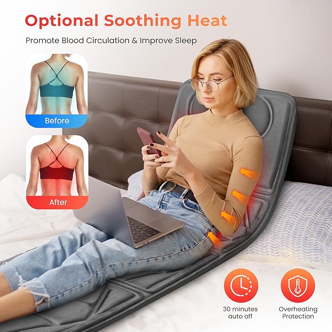 Back Massager with Heat Massager Pad