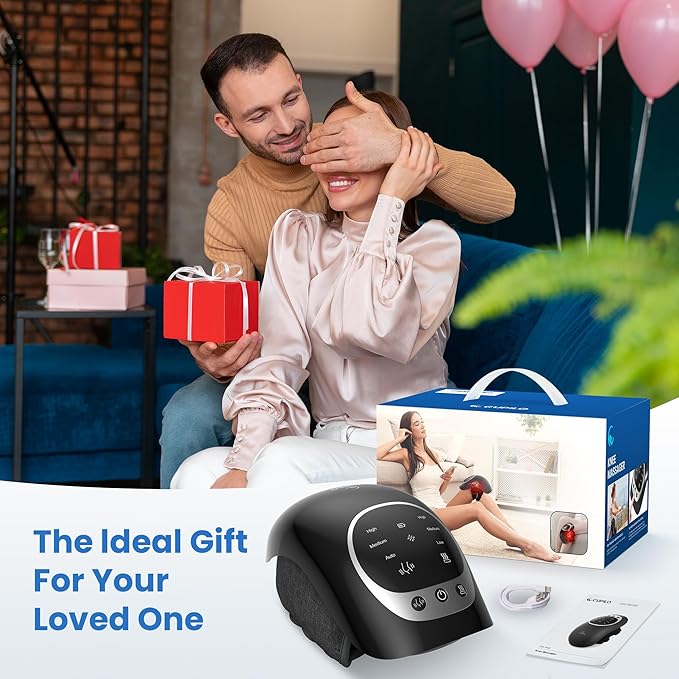 Knee Massager with Heat - Heating and Vibrating Knee Massager for Arthritis Stretched Ligament Joints and Muscles Injuries - [2025 Upgraded] Gifts for Elderly Dad Mom