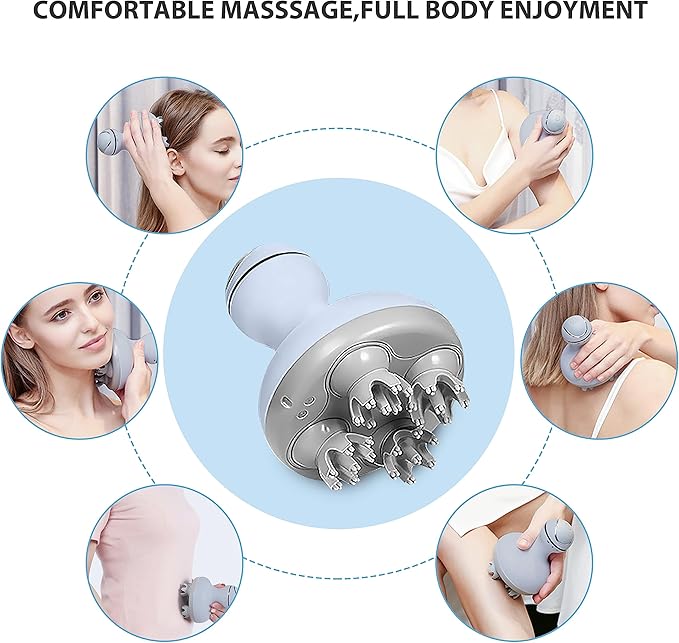 COMFIER Electric Scalp Massager Hair GrowthHandheld Head Massager for Headaches84 Massage NodesHair MassagerDeep Kneading and Stress ReliefHead ScratcherIdeal Gifts for MomDadWomenMen