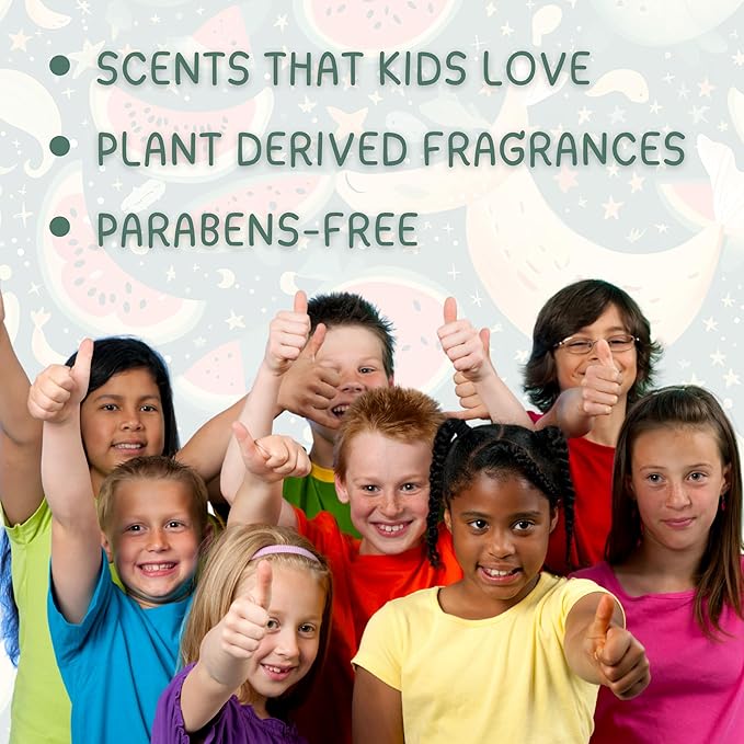 Kids Body Wash – Plant Based Gentle Moisturizer with Shea Butter – Safe for Sensitive Skin – Mermaid Melon – 3 Pack (8 oz Each)
