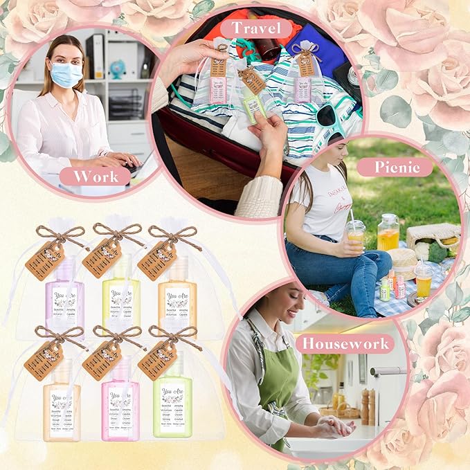 Frienda 24 Set Christian Hand Sanitizer Gift Mini Bible Verse Church Travel Size Hand Sanitizer Gel Christian Gift Bulk for Women Nurses Teachers Team Doctors Coworker Mother's Day