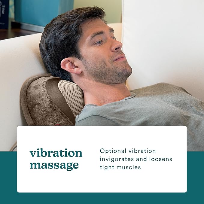 Homedics 3D Full Body Shiatsu &amp Vibration Massage and Heat Pillow for NeckUpper Back and Lumbar(Pack of 3)