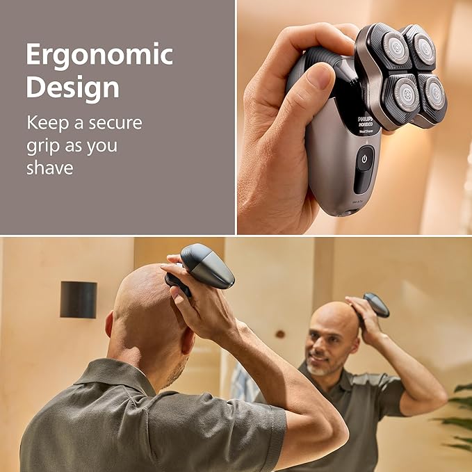 Philips Norelco Head Shaver Pro 7000 Series - Electric Shaver for Men and Women 360° Flexing Head &amp ComfortCut Blades for Clean Shave Gentle on Skin Model HS7980/40