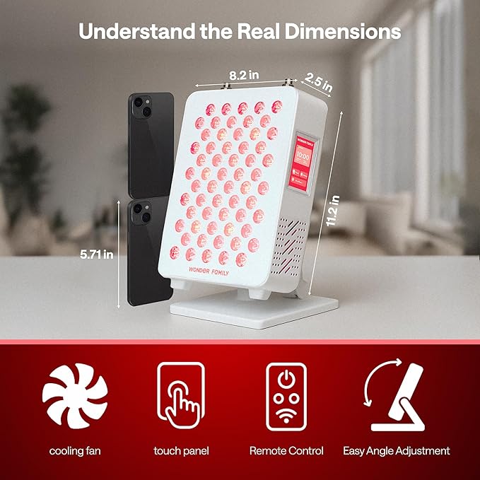 Portable Red Light Therapy Panel – Led Near Infrared &amp Red Light Therapy for Body Face Neck Back Knee Shoulders Muscles – Spa Sauna &amp Sleep Support Tool – 630 nm 660 nm 850 nm Wavele
