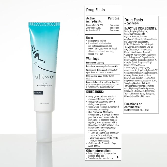 4Life - aKwa SPF 30 Moisturizing Sunscreen - Reef-Friendly UVA/UVB Protection with Zinc Oxide Octisalate Vitamin C Hydroxyapatite - 2 oz