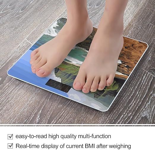 Kauai Hawaii Seashore Bathroom Scale Ultra-Bright Liquid Crystal Screen Weight Scale Accurate Bathroom Body Scales for Body Weight Bathroom Pet Home Bedroom Gift-Giving