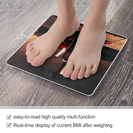 Red Wine and Bottle Bathroom ScaleHighly Accurate Digital Weighing Machine for People Bright LED Display Weight Scale for The Aldult Home Use