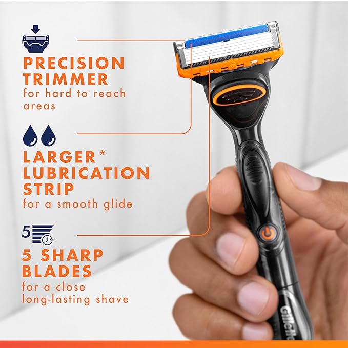 Gillette Fusion5 Power 5-Blade Razor Blade Refills for Men with Precision Trimmer 10 Count