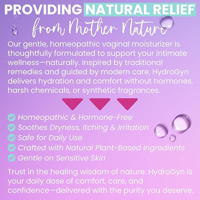 Hydro GYN Vaginal Moisturizer | Long Lasting for Vaginal Dryness &amp Irritation | Hyaluronic Acid &amp Vitamin E | Feminine Care Hormone Free | Pre and Post Menopausal I 10 Pre Filled Applicators