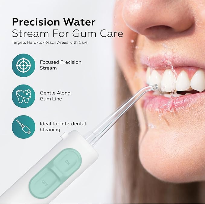 Water Flosser Oral Irrigator &amp Electric Toothbrush Combo – 20 oz Dental Cleaner 10 Adjustable Pressure Levels for Teeth/Braces 6 Jet Tips 2 Brush Heads Quiet BPA-Free