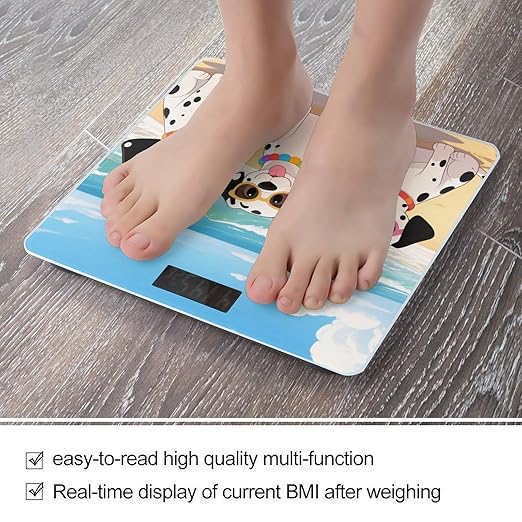 Digital Bathroom Scale for Body Weight Scale with Bright LCD Display High Accuracy Step-On Technology Auto On/Off Beach Dogs Digital Scales 400 Lbs /180kg