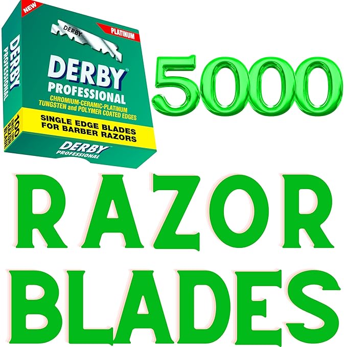 5000 Derby Professional Single Edge Razor Blades for straight razor