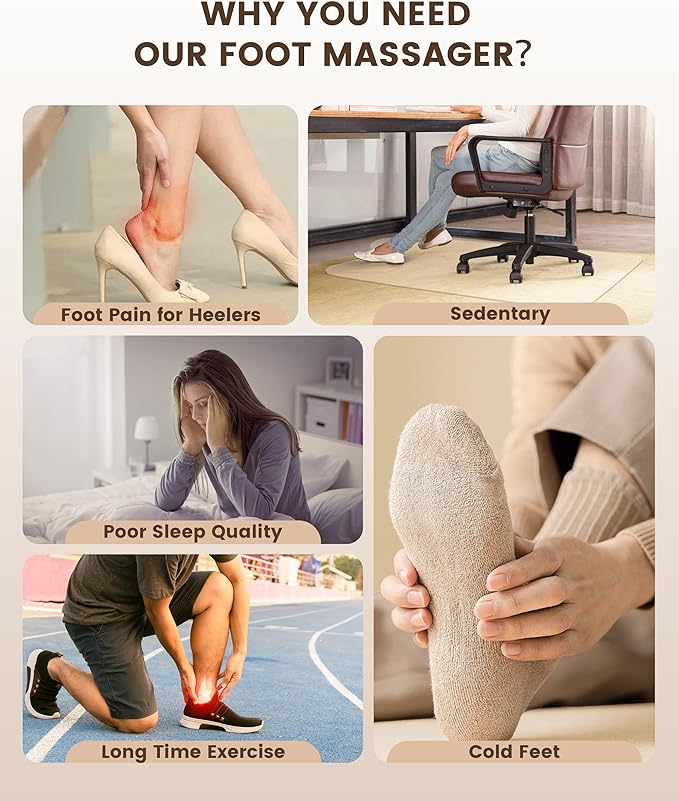 COMFIER Shiatsu Foot Massager with Heat Electric Foot Massager for NeuropathyRolling CompressionPlantar Fasciitis ReliefExtra Large Foot Up to Size 14