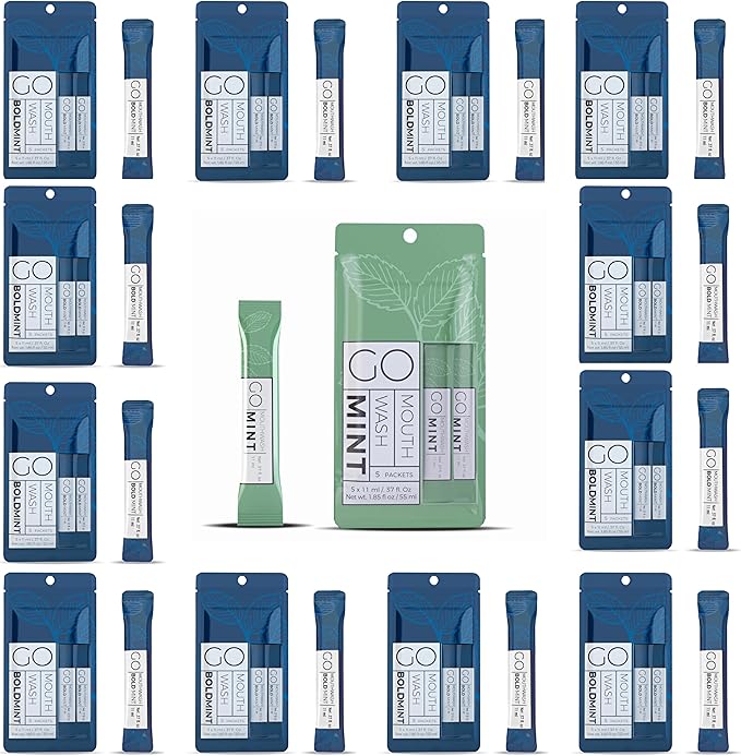 5pc Go Mouthwash Smooth Mint + 60pc Go Mouthwash Bold Mint Packets