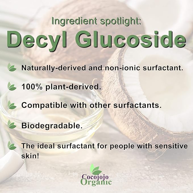 Dr Joe Lab Decyl Glucoside Natural Surfactant - Surfactants for Soap Making Lauryl Glucoside DIY Shower Gel Skin Care Body and Face Wash Plant Derived Natural - 32 Oz