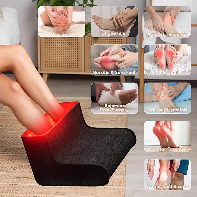 Red Light Therapy for Feet Dual Wavelength 320 Ledfor Achilles Tendonitis &amp Plantar Fasciitis Double Side Light Redlight Product for Feet &amp Ankle PainAdjustable Power and Time Controller
