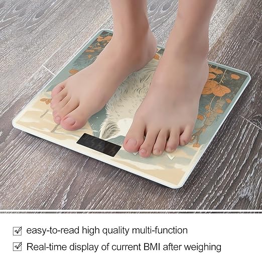 Pen Next to Dog Scale for Body Weight Highly Accurate Digital Bathroom Scale Sturdy Tempered Glass Weighing Scales with LCD Display Fashion Body Fat Smart Scales 400lb