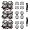 Pitbull Gold Replacement Blades for Pitbull Shaver Replacement Blade 3+12 Set for Head Shavers for Bald Men Gold PRO GX5 Silver PRO SX5 Japanese Stainless Steel 2 Cleaning Brush