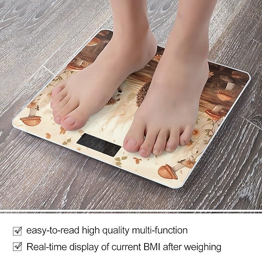 Digital Bathroom Scale for Body Weight Scale with Bright LCD Display High Accuracy Step-On Technology Auto On/Off Nature Lovely Hedgehog Lovers Digital Scales 400 Lbs /180kg
