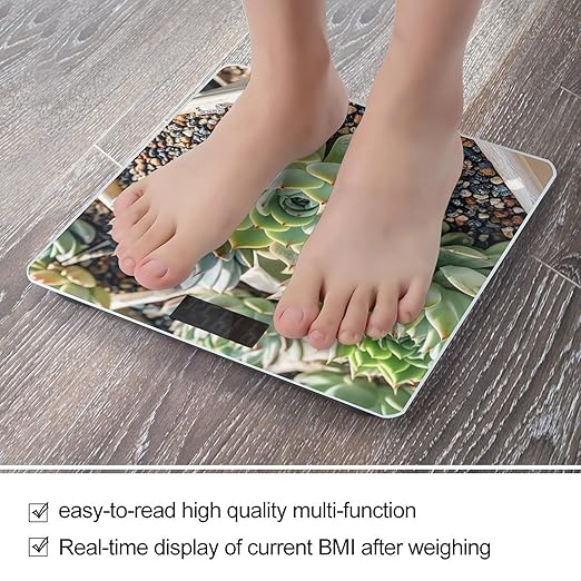 Smiling SucculentsSmiling Succulents Scale for Body Weight Highly Accurate Digital Bathroom Body Scale Digital Bathroom Scales for People Anti-Slip Large LCD Display Smart Scales