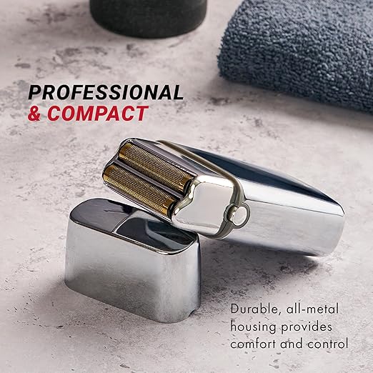 Bundle BaBylissPRO Barberology Double Foil Shaver FXFS2 SILVERFX Professional Electric Shaver + BabylissPRO Barberology Professional FXRF2 SILVERFX Replacement Double Foil Shaver Head with 2 Cutters
