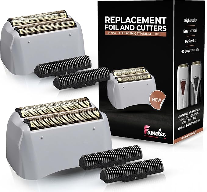 Pro Foil and Cutters for Andis Foil Shaver Models TS1 17150 17235 17220 TS2 17200 Razor Blades &amp Gold Foil Shaver Blades Compatible with Andis Shaver Foil Replacement #17155 17160 17280