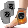 YAZHI Foot Massager 2-in-1 Warming Wrap – Relax &amp Renew Foot &amp Ankle Massager with 3 Modes &amp 4 Heat Levels Portable for Home or Travel 2pack