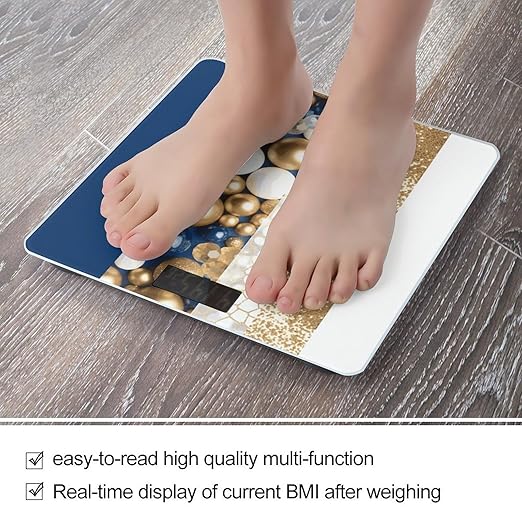 Gold Blue White Weight Scale Digital Electronic Scales Bathroom Scale Larg LCD Backlight Display High Precision MeasurementsTempered Glass
