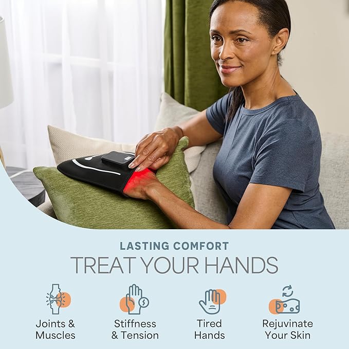 LifePro Red Light Therapy for Hands Feet &amp Ankles – Cordless Glove &amp Foot Wrap with Dual Wavelengths (660nm &amp 850nm) Infrared Foot Therapy Auto Shut-Off Timer for Wellness Relaxation &a