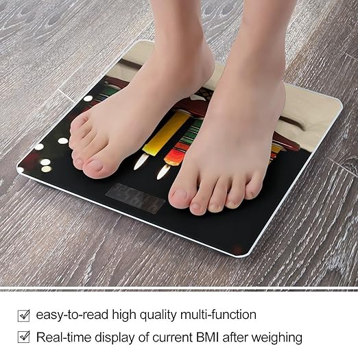 Kwanzaa CandlesScale for Body Weight with LCD High Precision Weighing Scales Fashion Sturdy Tempered Glass Weight Scales Easy-to-Read Digital Bathroom Scale for Daily 400lb