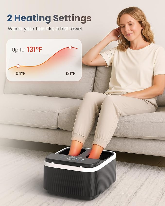 COMFIER Shiatsu Foot Massager with Heat for Neuropathy Plantar Fasciitis Feet Massage Machine with Deep Kneading Rolling Compression and Remote Control