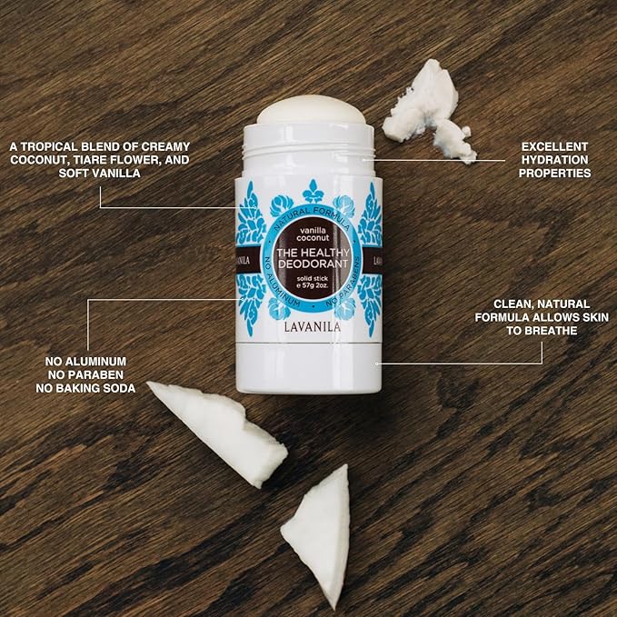 Lavanila Aluminum Free Natural Deodorant for Girls Vanilla Coconut + Sport Luxe (2oz Each) - The Healthy Deodorant - Solid Stick Vegan