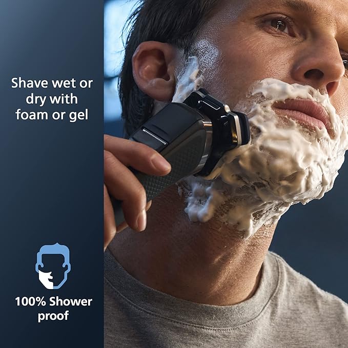 Philips Norelco Shaver 7300 Rechargeable Wet &amp Dry Electric Shaver with SenseIQ Technology Pop-up Trimmer Charging Stand Click-on Nose Trimmer &amp Travel Case S7887/92