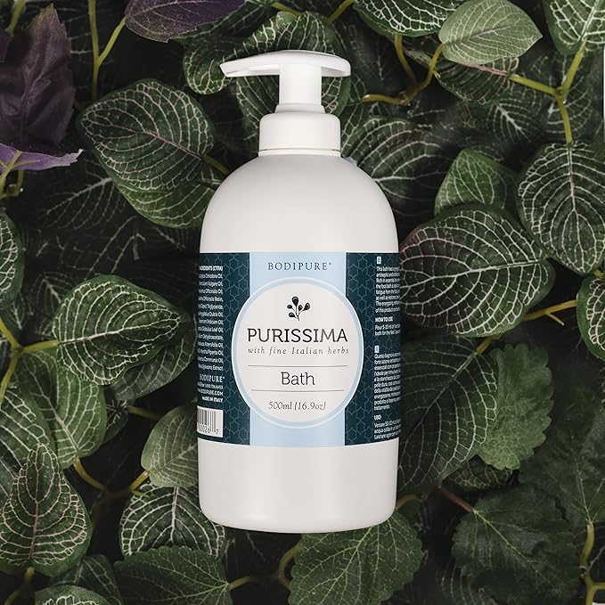 BODIPURE Organic Purissima Body Bath - Rich in Essential Oils and Exotic Herbs - Moisturizing and Restoring Skin Vitality - Made in Italy 16.9 Ounce