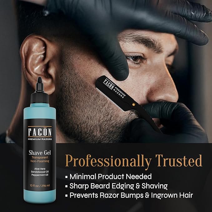 Facón Straight Razors for Men + Facón Transparent Shaving Gel for Men