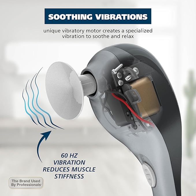 Wahl Soothing Vibration Corded Massager with 4 Attachment Heads 2 Speed Massage Tool for Pressure &amp Pain Relief on The Face Neck and Head FSA Eligible Model 4120-600